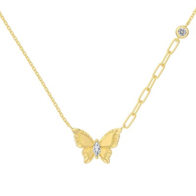 Paved Evil Eye Sterling Necklace