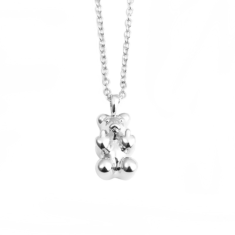 Teddy Bear Stainless Steel Necklace