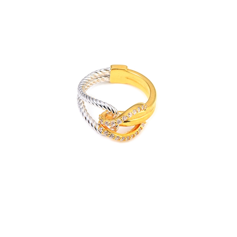 Colorful Stainless Steel Ring with Zircon