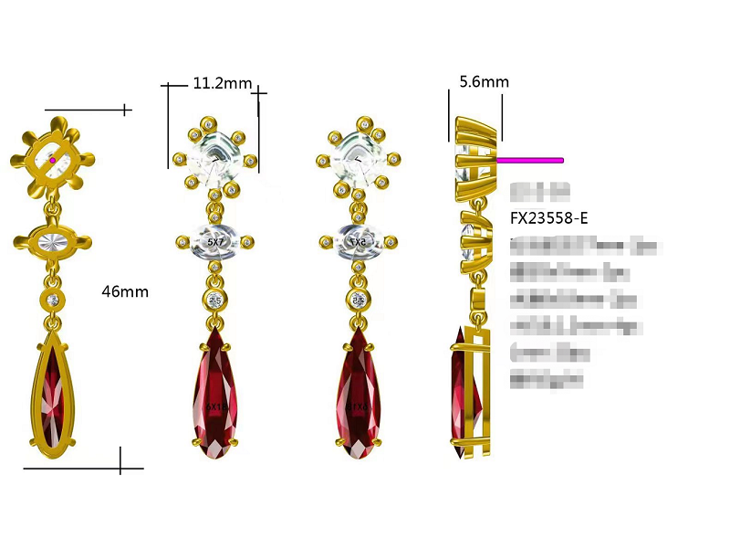 Rhodium Plated Custom Earring