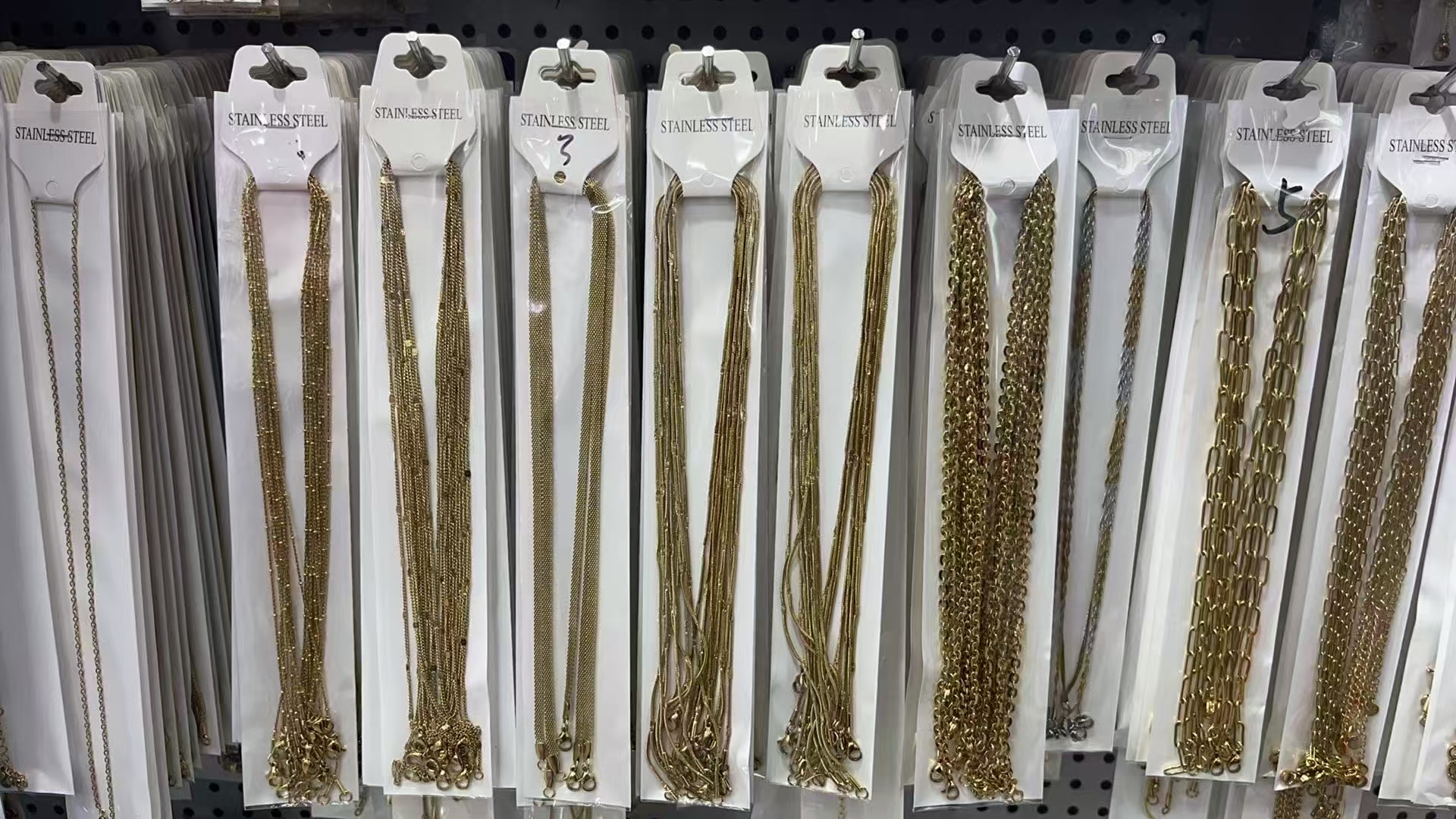 Unisex Anti-Tarnish Stainless Steel Multi-Strand Chain Necklace Hip Hop Fashion Jewelry for Men Women