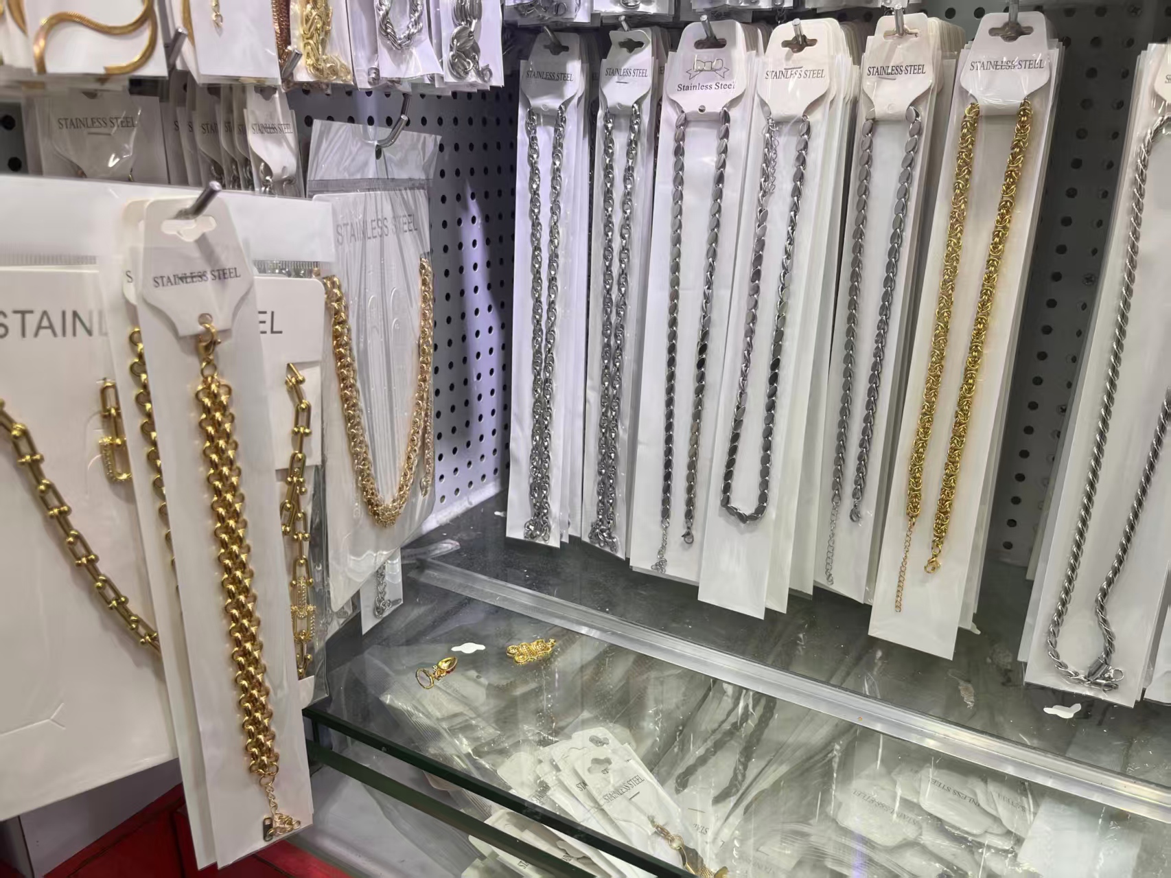 Multi-Style Stainless Steel Chain Necklaces, Unisex Hip Hop Minimalist Gold Silver Fashion Neck Jewelry