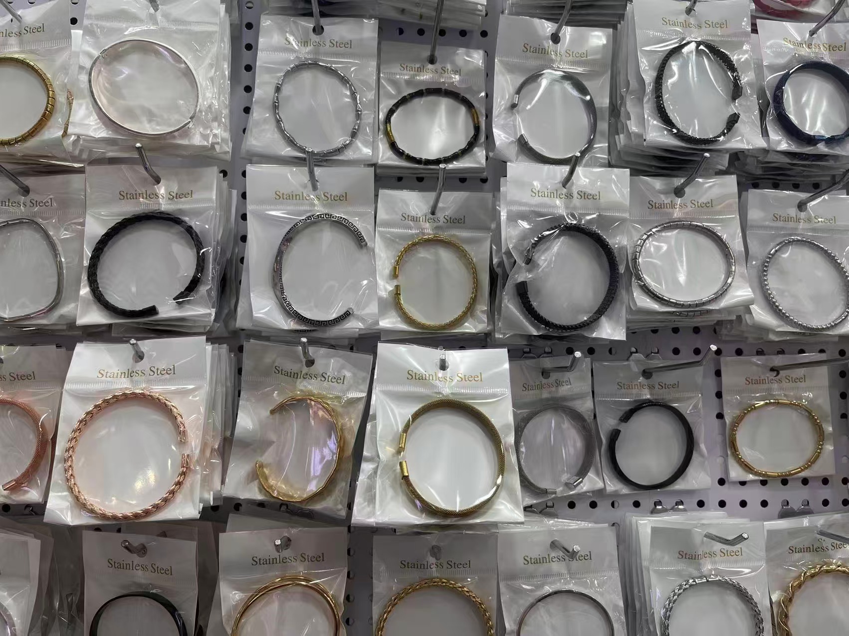 Multi-Style Open Cuff Stainless Steel Bangle Bracelets Unisex Minimalist Daily Fashion Jewelry