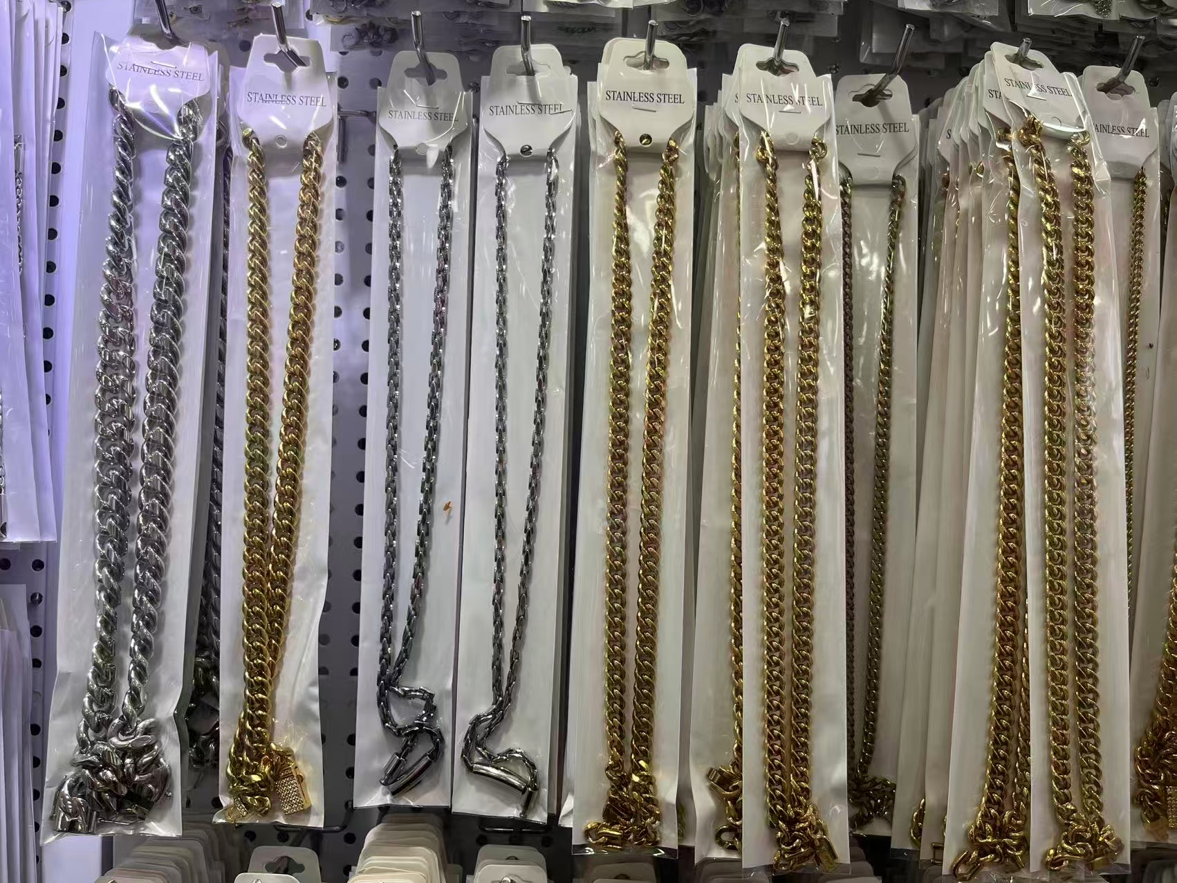 Stainless Steel Curb Chain Necklaces, Gold Silver Unisex Hip Hop Link Neck Chains