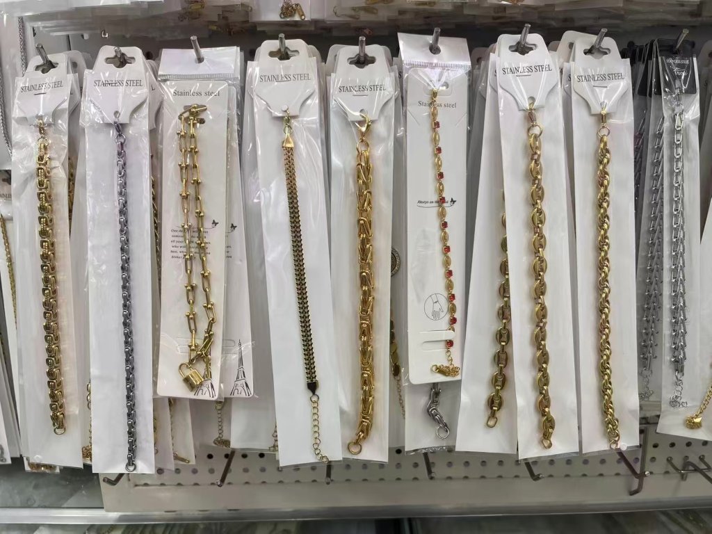 Multi-Style Stainless Steel Link Bracelets, Gold Silver Stackable Unisex Wrist Chains