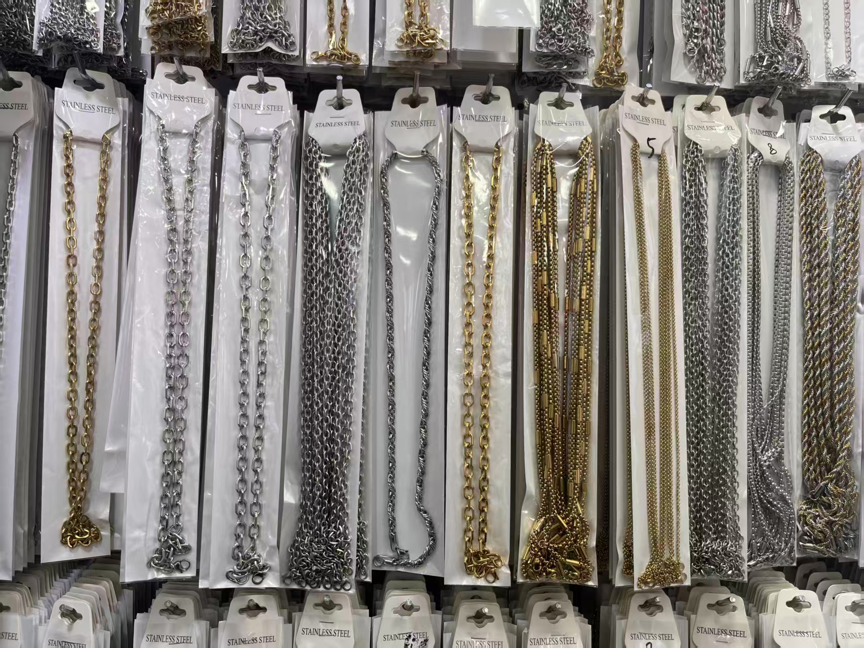 Stainless Steel Mixed Style Chain Necklace, Unisex Classic Variety Link Neck Chain Jewelry
