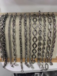 Silver Tone Stainless Steel Chunky Link Bracelets, Unisex Bold Geometric Chain Bracelet for Men Women